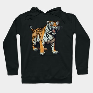 Colorful Tiger Cartoon Vintage Bengals Tiger Drawing Comics Fearless Tiger Hoodie